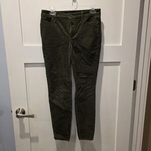 Talbots Women's Corduroy High Waist Jegging Ankle Pants Jeans Dark Green 4P